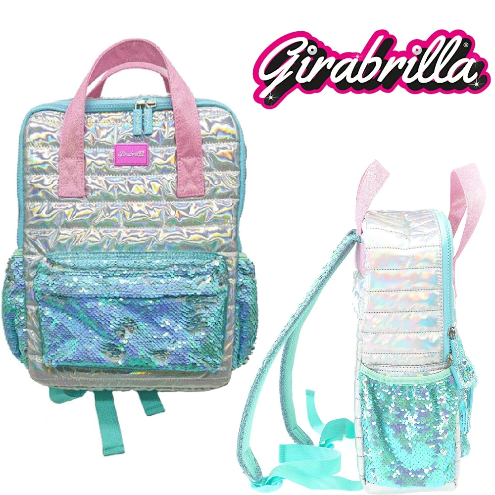 ZAINO DA SCUOLA GIRABRILLA PUFFER GLAM TURCHESE GIOCHI BAMBINA