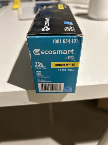 3-Pack New Ecosmart LED Bright White Wet Rated/Dimmable Bulb 35W=4.8W/350 Lumens - Picture 2 of 3