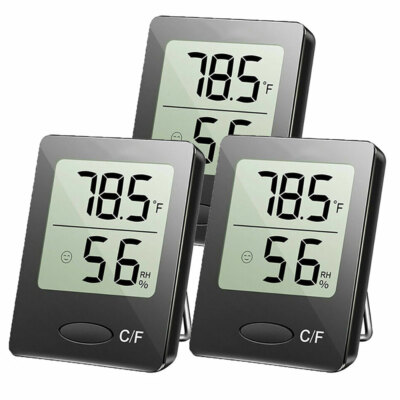3x Digital LCD Thermometer Humidity Meter Temperature Indoor Hygrometer Clocks
