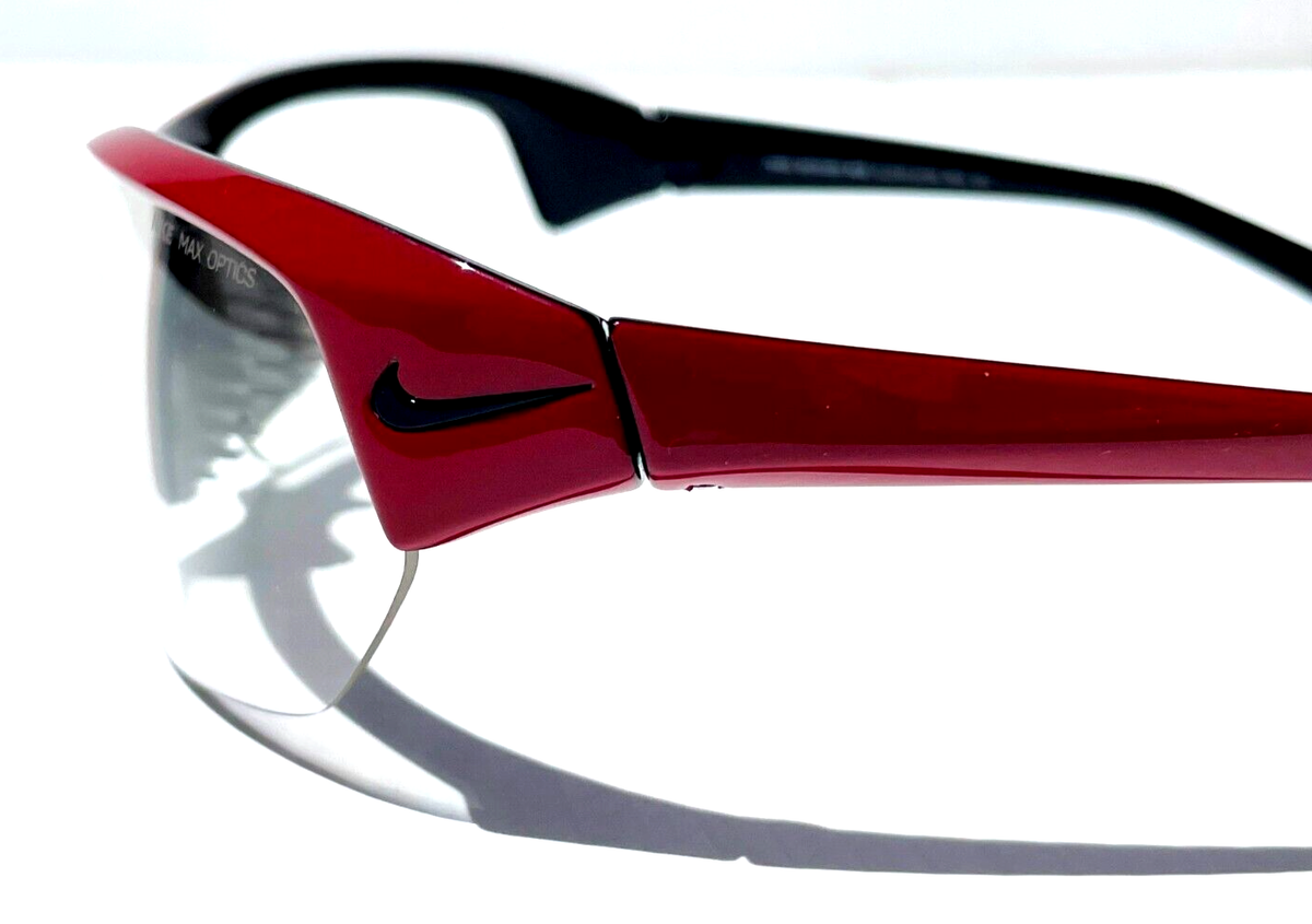NEW Nike SKYLON ACE Layered Red Varsity Frame Clear Lens Sunglass