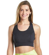 Free People Movement L1901 Womens Black Lightning Synergy Sports Bra Size Medium