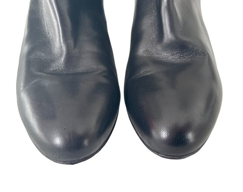 AGL Women's Sz 39 Black Leather Double Buckle Wedge Ankle Booties Made in Italy - Picture 4 of 10