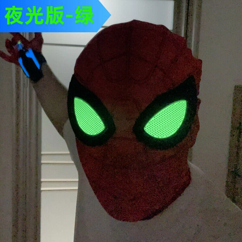 Miles Morales Spider-Man Super Hero Mask Headgear LED Eye Faceshell Halloween - Image 2 of 4