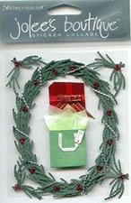 Pine Wreath Gifts, Christmas 3D scrapbook sticker - Jolee's Boutique SPJB045