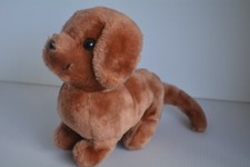 VINTAGE 1981 R. DAKIN 10" Plush Brown PUPPY DACHSHUND WEINER DOG Nutshell Korea