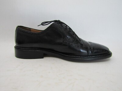 Mezlan Mens Size 9.5 M Black Leather Ostrich Leg Oxford Dress Shoes Men main image 3