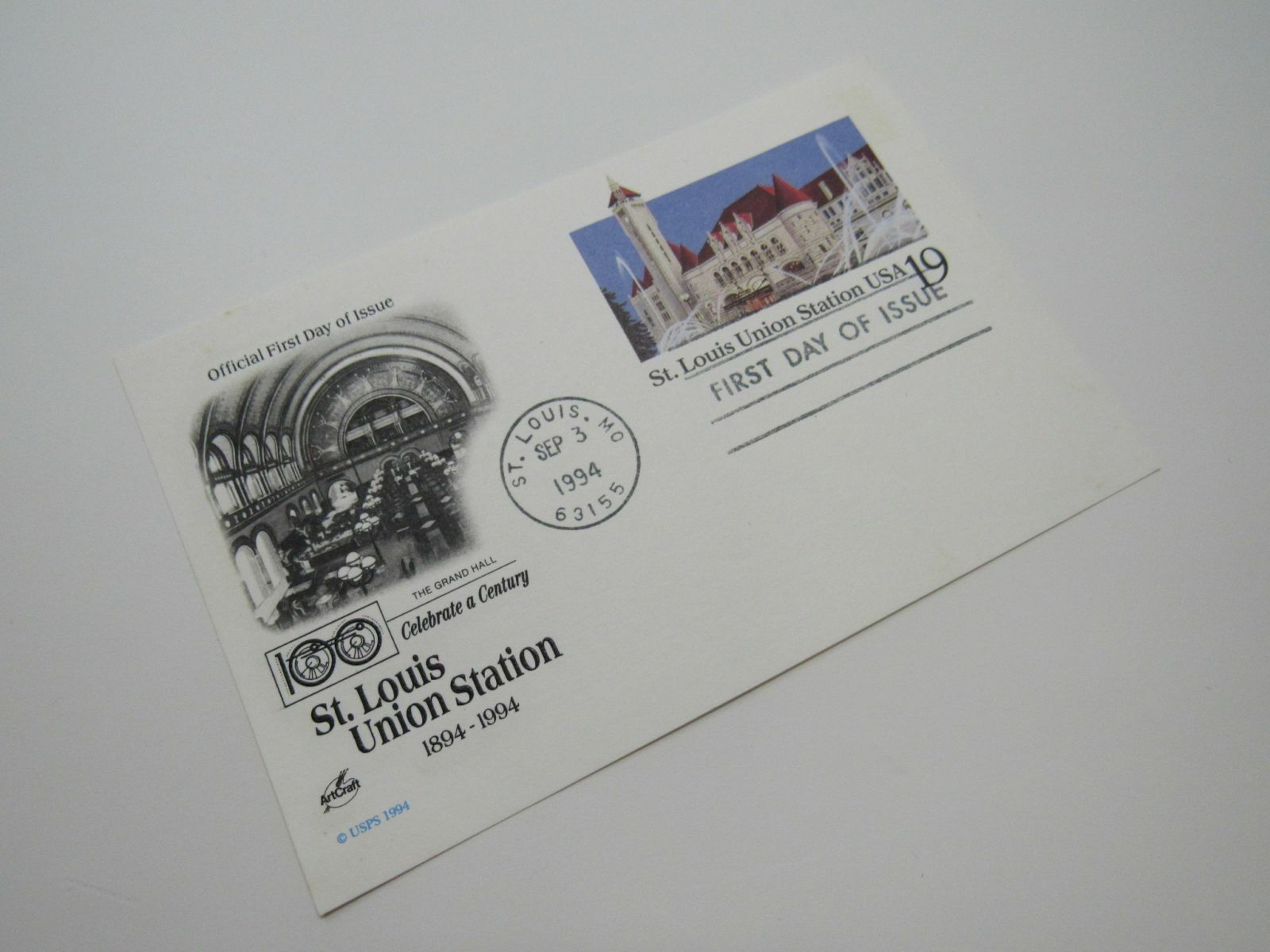 USPS Scott UX177 19c St Louis Union Station First Day of Issue Postal Card