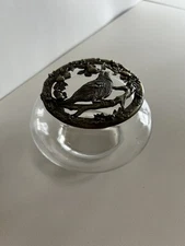 Vtg Radcliffe Pewter Glass Potpourri Bird