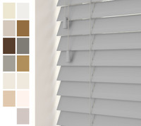 NewEdgeBlinds PVC Faux Wood String Venetian Blinds Grained 50mm Made To Measure