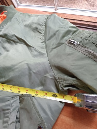 Vintage Alpha Industries Ma-1 Flyer’s Bomber Jacket Men’s Large Green Reversible - Picture 9 of 11