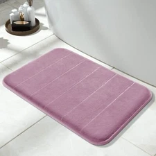 Memory Foam Bath Mat Rug 24 x 17 Inches Non-Slip Super Absorbent Mauve