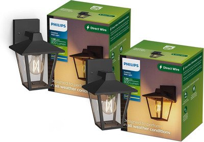 Philips Kinno Outdoor Wall Light, IP44 Weather Resistant, Dusk to Dawn, Bright L