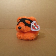 Vtg 1990's Puffkins 5" Cute Plush Animal Swibco 6697 Trick Halloween Orange Bear