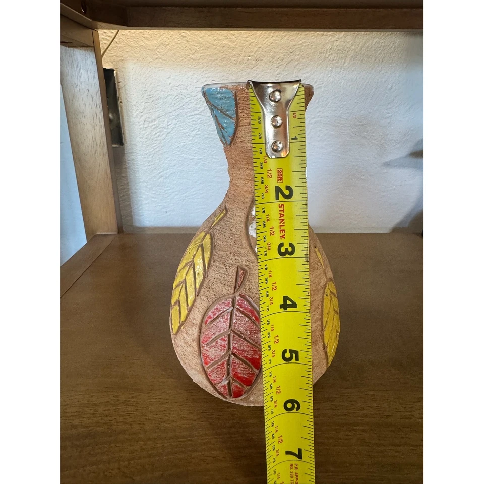 Jarrón vintage de hojas de cerámica italiana estilo Fratelli Fanciullacci MCM Foto 4 de 4