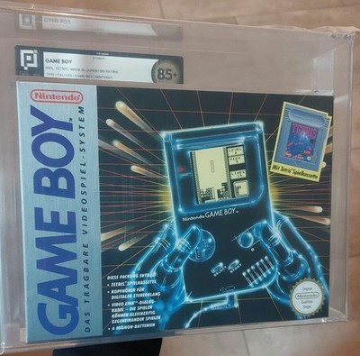 Nintendo Game Boy DMG-01 1990 Tetris PIXEL GRADING 85+ DEUTSHLAND MISPRINT CIB
