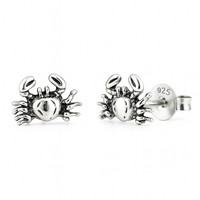 Ohrstecker Kleine Krabbe 925 Silber Maritim Meerestiere Strand - Silverly