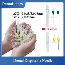 100Pcs Disposable Dental Needles Sterile Plastic Needle 27G 30G 21/25/32/35/38mm