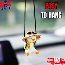 Cute Swing Sitting Duck Car Interior Pendant Auto Rearview Mirror Hanging Orname