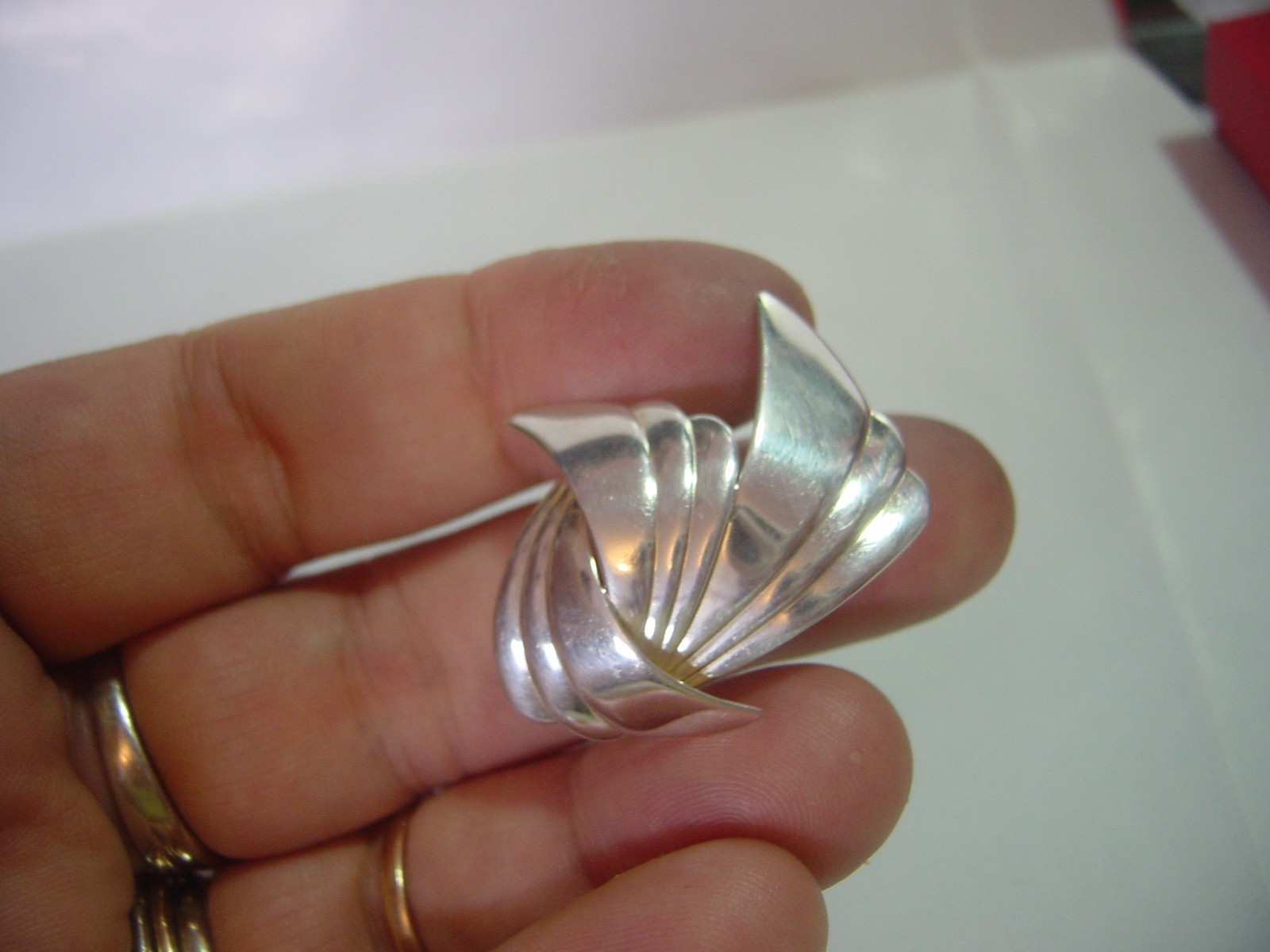 Vintage Stunning Solid Silver Classy Brooch-Rare … - image 2