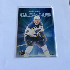 Upper Deck hockey 2025-26 Series 2 Glow-Up Robert Thomas #GU-28 Blues Card