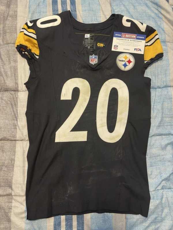 2023 Patrick Peterson Game Worn Used Auto Steelers Jersey Team Repairs