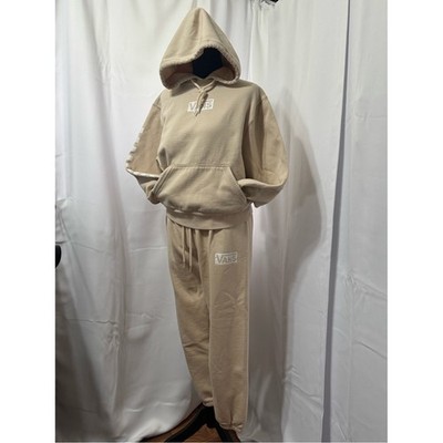Vans Versa Tonal Checkerboard Hoodie Jogger Set Skater Sandcore Streetwear XS/S