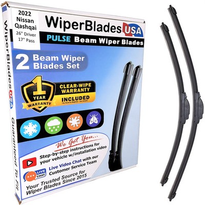 Wiper Blades For 2022 Nissan Qashqai (1yr Warr) Front Set/2 Windshield Wipers