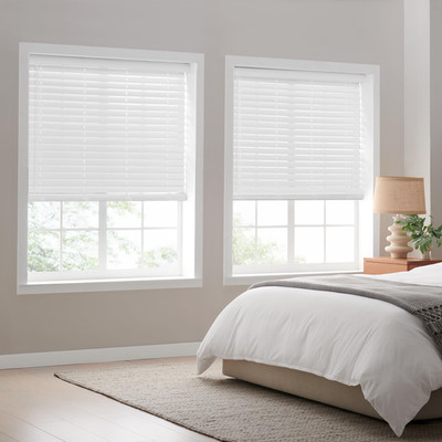 Eclipse 2In. Faux Wood Blinds 29.5 W X 48 L In White - Cordless Window Blinds