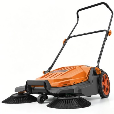 VEVOR Walk-Behind Floor Sweeper Manual Hand Push Sweeper 25.6'' Sweeping Width