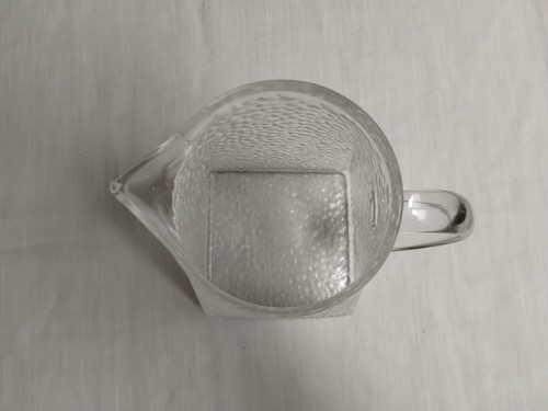 Jarra de Vidrio Texturizado Mediados de Siglo Moderna Base Cuadrada y Tapa Redonda Única Retro - Imagen 9 de 9
