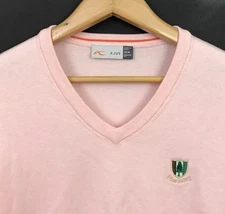 Kjus Women's Pink V-Neck Pullover Sweater Pine Valley Golf Club Size M