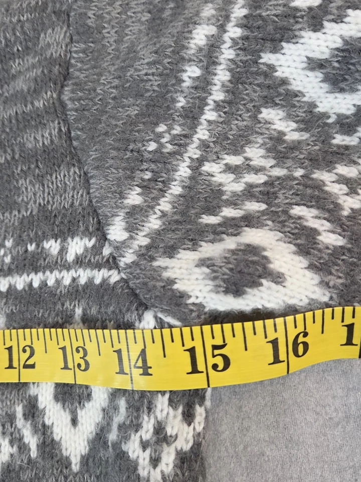 Carters Boys 7 Gray Fair Isle Nordic Button Cardigan Sweater Wool Grandpa Dad - Image 3 of 4