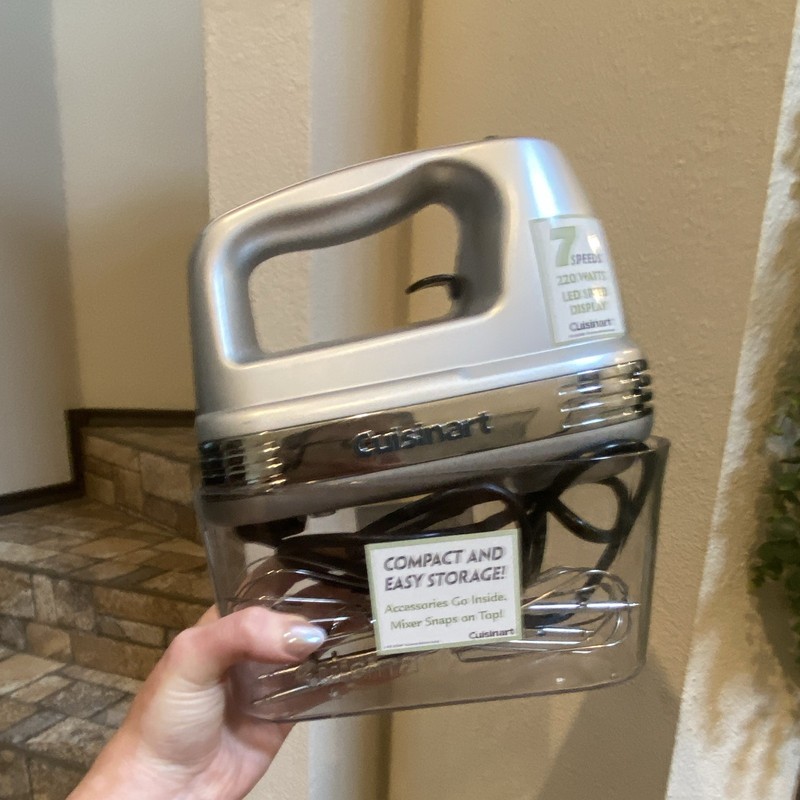 Cuisinart 7-Speed 220W Handheld Mixer Set w/ LED Display, Case, Hooks Silver
