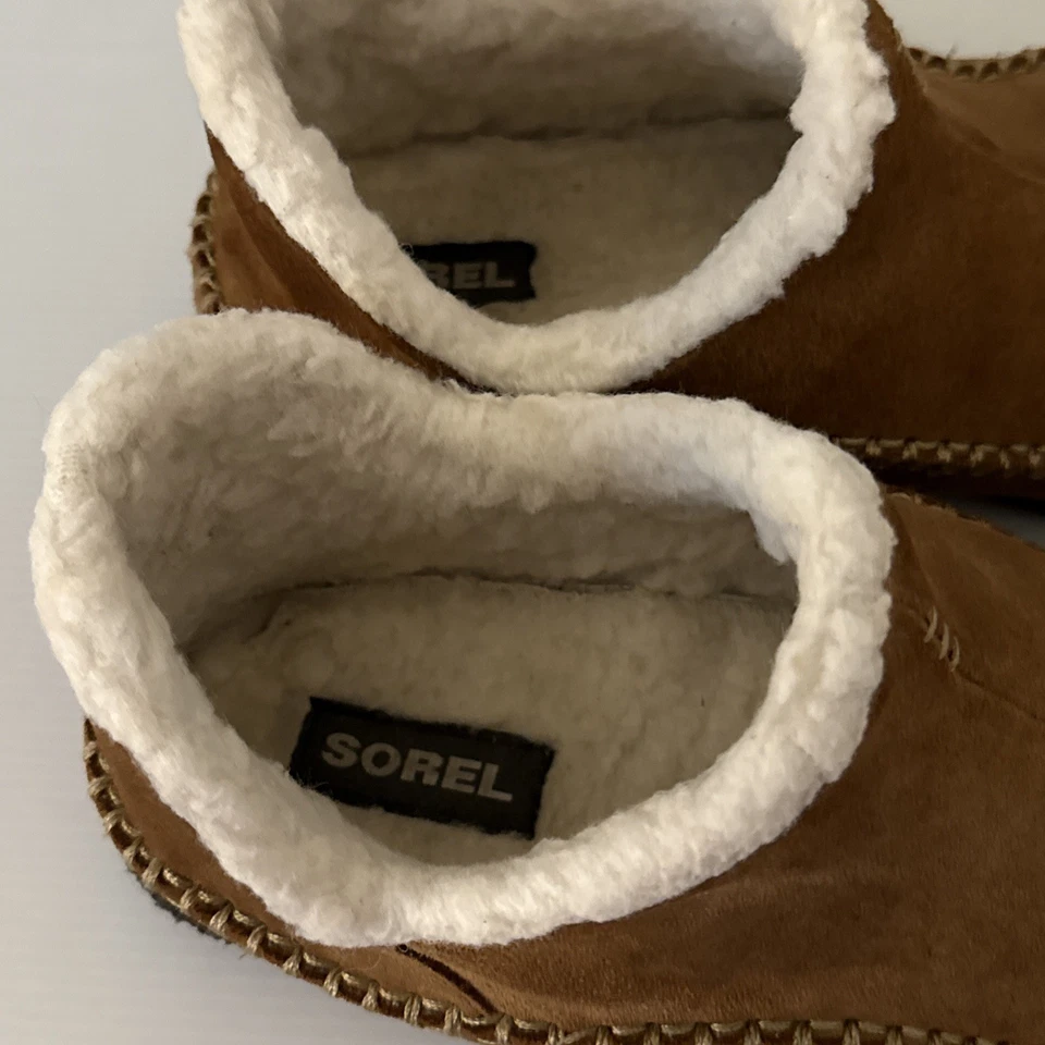 Sorel Men's Manawan II Slipper Elk Natural Brown US Size 9 NM3477 Faux Fur Trim - Image 3 of 4