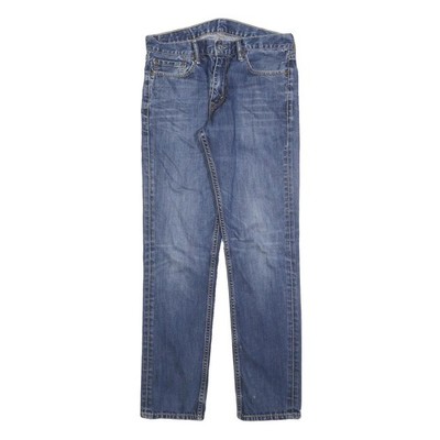 LEVI'S 504 Herren Jeans Blau Regular Straight Denim W32 L32 Reißverschluss