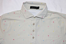 G/FORE Men s Small Mini Stars Cream Piqu Performance Golf Polo Shirt S
