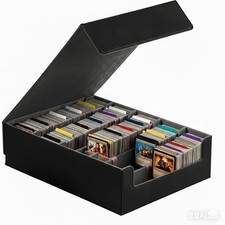 5-Row Trading Card Storage Box, Large Capacity TCG Card Organizer with 24 Col...