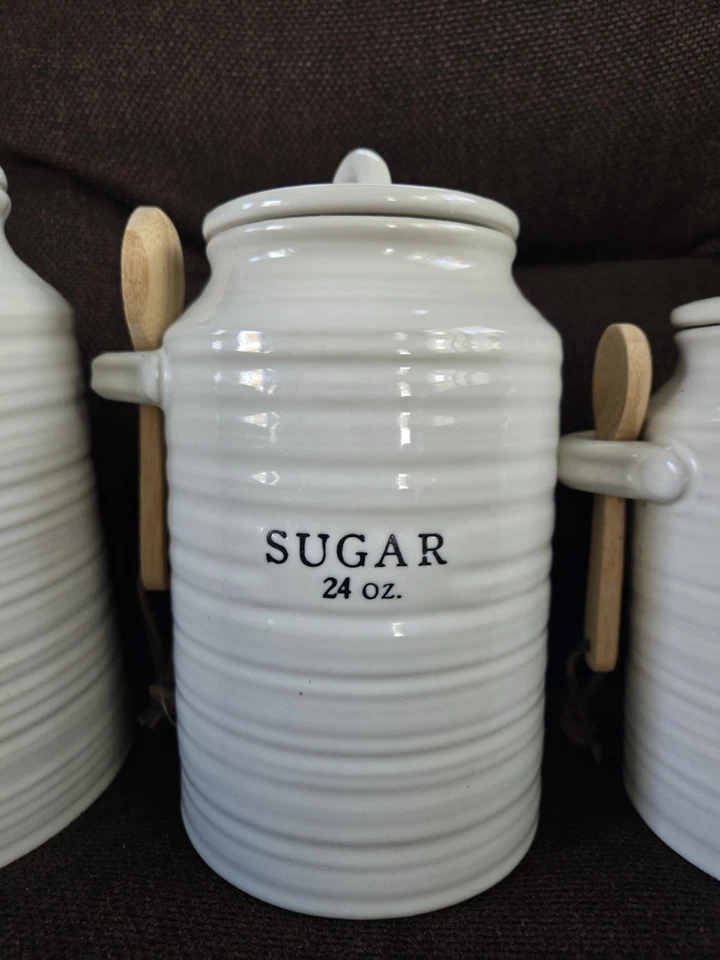 Juego de botes de cocina Barnyard Designs ~ harina, azúcar, café, té estilo granja Foto 3 de 4