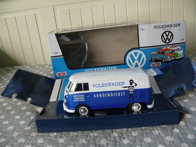 MotorMax VW TYPE 2 (T1) 1965 DELIVERY VAN KUNDENDIENST BLUE/WHITE 1:24