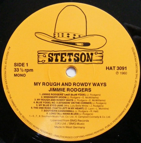 Jimmie Rodgers - My Rough And Rowdy Ways Vinyl LP (LP Record, Album, Mono) - Imagem 4 de 4
