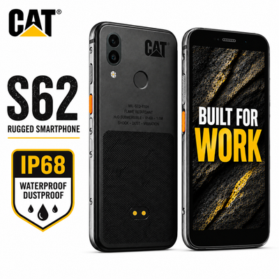 #ad CAT S62 Rugged Android Smartphone 128GB Factory Unlocked 4G LTE GSM Black $186.99