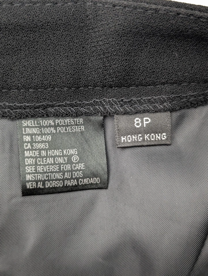 tahari arthur S. levine Black Dress Slacks Pants Womens Size 8P 8 Petite - Image 4 of 4