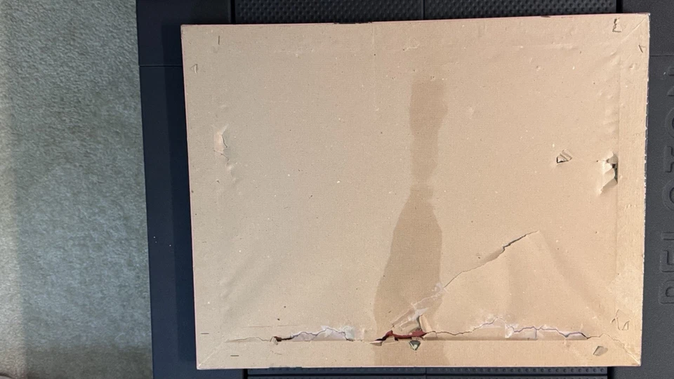 G. De. Lillis 20th Cen artista francés impresionista paisaje acrílico a bordo Foto 2 de 4