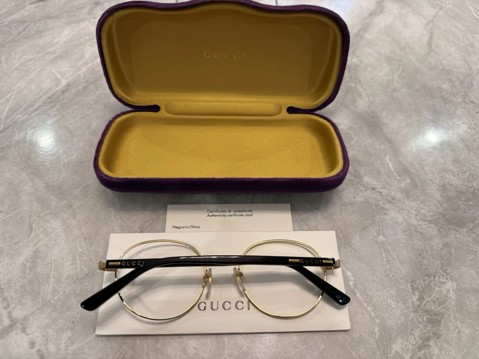 Óculos masculinos pequenos 51 mm GUCCI GG1585O 001 dourado preto - Imagem 2 de 4