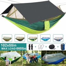 Camping Hammock Portable Single Hammock with Net Hammock Tarp Tent for Outdoor