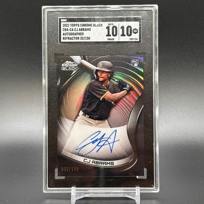2022 Topps Chrome Black CJ Abrams RC Refractor Auto #'d /150 #CBA-CA - SGC 10