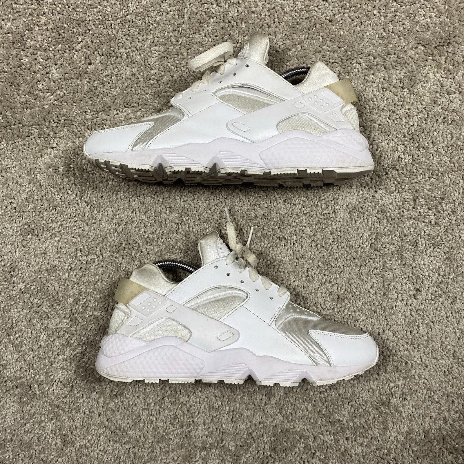 Nike Air Huarache Uomo Taglia 9 Triple White Pure Platinum DD1068 102 senza scatola