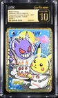 BLACK LABEL CGC PRISTINE AUTO 9 Yukina Suzuki Sig. Pikachu Gengar Holo Pokémon