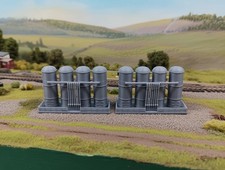 2x Fuel Tank Silos - N Scale 1:160 Gauge- Bui...