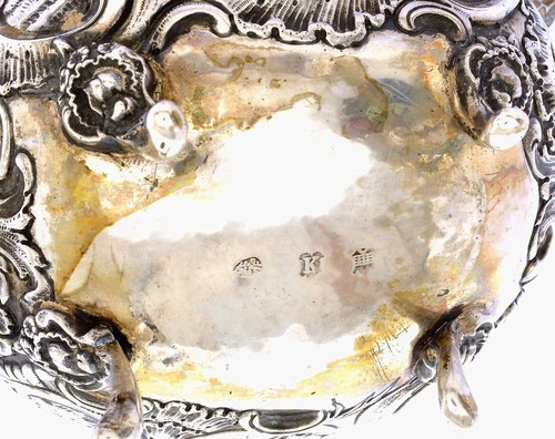 1900's Continental Argent Massif Repousse Sucre Bol Ange Angelot Marquée - Photo 8 sur 9